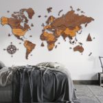 Drewniana mapa na ścianę
